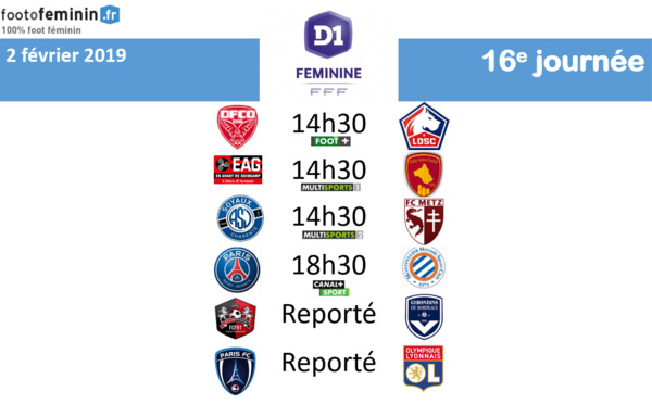 #D1F - J16 : le programme : PSG - MONTPELLIER à l'affiche, PFC - OL reporté