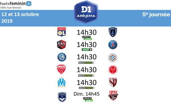 #D1Arkema - Le programme de la 5e journée : L'OL accueille le PARIS FC