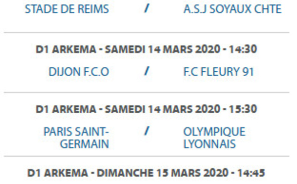 #D1Arkema - Programmation de la 17e journée : PSG - OL maintenu au samedi, l'OL saisit le CNOSF