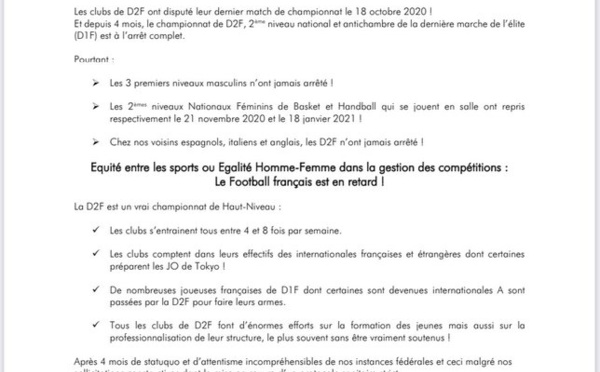 #D2F - Les clubs réclament une égalité de traitement